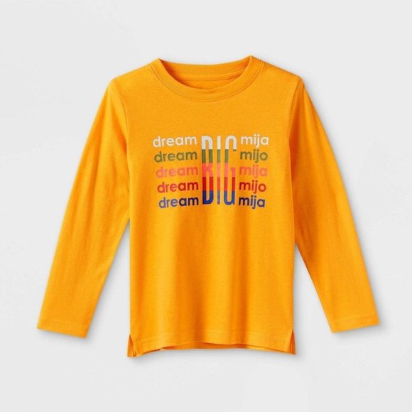 Latino Heritage Month Toddler Dream Big Long Sleeve T-Shirt Yellow Size 5T - Picture 1 of 7